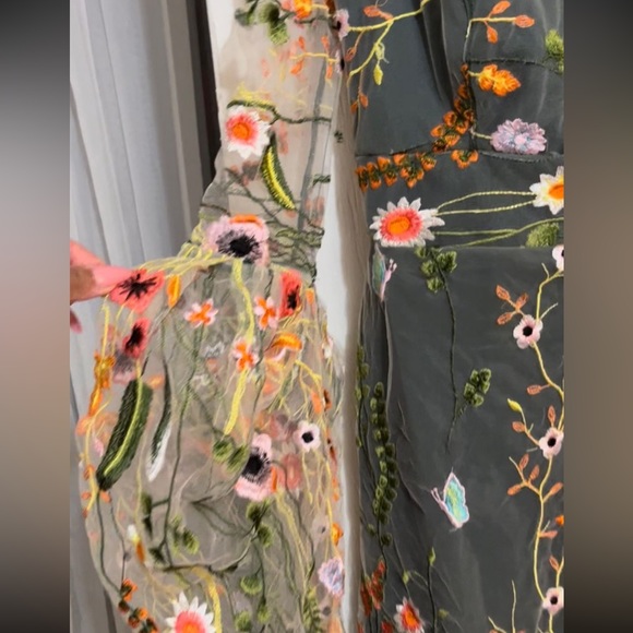 Maxi Floral Mesh Dress - Picture 3 of 4